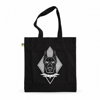 Anna Grub.ink XXL Beutel – Schwarze Stofftasche mit Dog Design nachhaltig