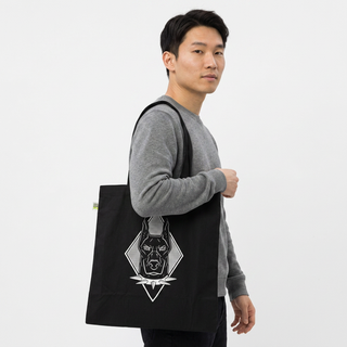 Anna Grub.ink XXL Beutel – Schwarze Stofftasche mit Dog Design nachhaltig