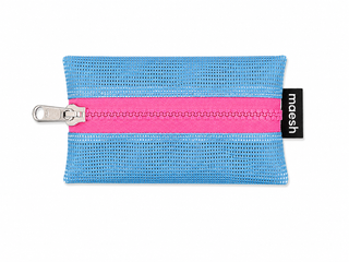 Doggi Bag Blau/Pink #H – Mini-Beutel mit Karabiner aus Upcycling-Material, Unikat