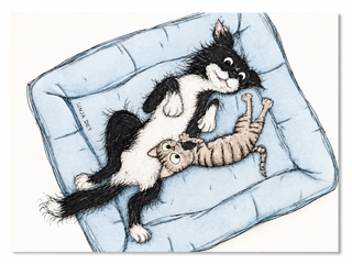 Best Friends Postkarte – Hund & Katze – DIN A6