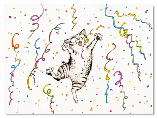 Birthday Cat Postkarte – Geburtstagskarte – DIN A6