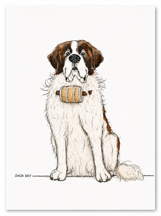 Get Well Soon Postkarte – Bernhardiner – DIN A6