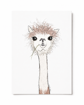 Hello Alpaka Postkarte – DIN A6 – Ökologisches Papier