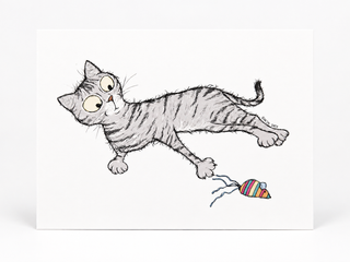 Playful Cat Postkarte – DIN A6 – Ökologisches Papier