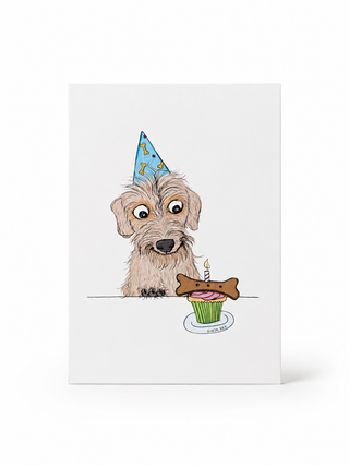 Tasty Birthday Postkarte – Geburtstags-Hund – DIN A6