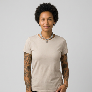 Statement Kette #5 aus Stoff Grau & Off-White mit silberfarbenen Anhängern – aus Lenzing™ Ecovero™ Viskose – Made in Germany – Emmilotta