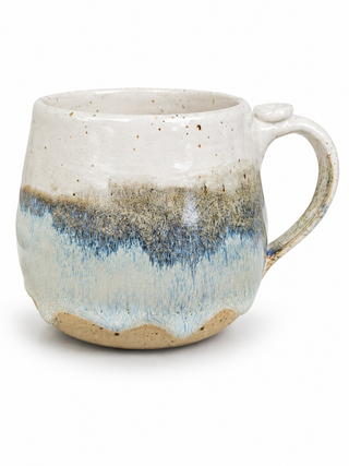 Handgefertigte Keramiktasse – Eisblau – Steinzeug Unikat | Odd Old Bird Pottery