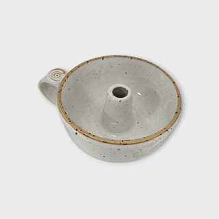 Handgefertigte Kuchentasse – Steinzeug mit Kerzenhalter | Odd Old Bird Pottery