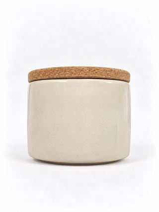 Große Keramikdose mit Korkdeckel – Creme | SillyDillyDelly