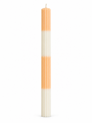 Geriffelte Stabkerze Apricot-Creme aus Rapswachs – Handgegossen
