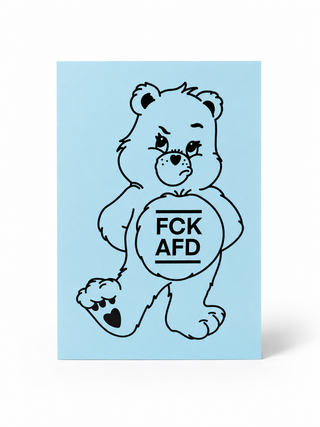 Glücksbärchi FCK AFD Postkarte – Hellblau – DIN A6