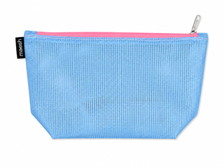 Kosmetiktasche Hellblau/Pink #G – Clutter aus Upcycling-Material, Unikat