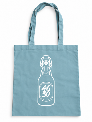 Das_Pils Stoffbeutel Hellblau mit Flaschenmotiv – AI4630