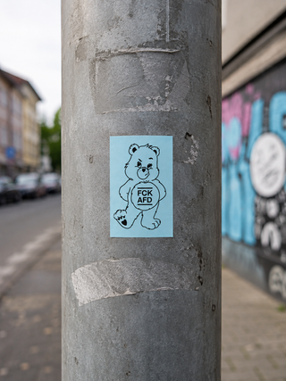 FCK AFD Bär Sticker – Hellblau – DIN A7 – 4er Pack