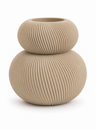 Vase Dublo Hellbraun – 3D-gedruckte Designvase | Better Objects