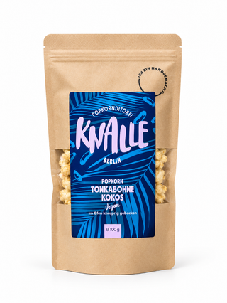 Tonkabohne Kokos Popcorn – Vegan, 100 g | Knalle
