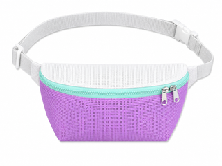 Bauchtasche Lila/Grau #G – Crossbody Bag aus Upcycling-Material, Unikat