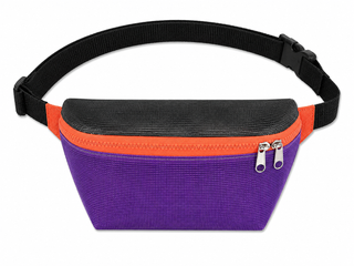 Bauchtasche Lila/Schwarz #C – Crossbody Bag aus Upcycling-Material, Unikat