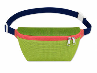 Bauchtasche Grün/Koralle #B – Crossbody Bag aus Upcycling-Material, Unikat