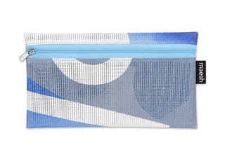 Maeppchen Blau/Grau Print #E – Federmäppchen aus Upcycling-Material, Unikat