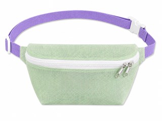 Bauchtasche Mint/Flieder #D – Crossbody Bag aus Upcycling-Material, Unikat