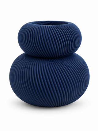 Vase Dublo Navyblau – 3D-gedruckte Designvase | Better Objects