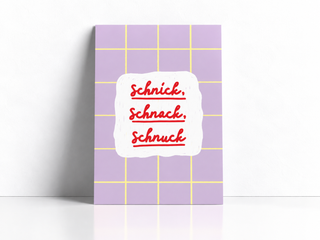 Postkarte „Schnick Schnack Schnuck“ Flieder – StudioDanii