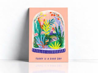 Postkarte „Today Is a Good Day“ mit Glaskuppel – StudioDanii