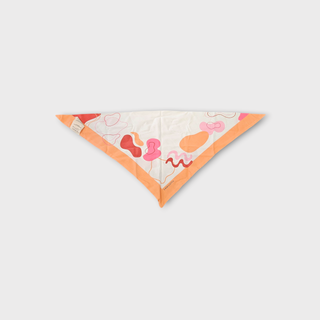 Dreieckstuch klein #3 Apricot & Rosé mit grafischem Muster aus 100% Lenzing Ecovero – Wendbar – Made in Germany – Emmilotta