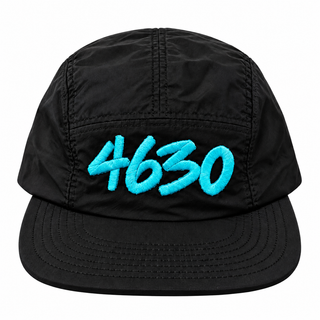 4630 – Nylon 5-Panel Cap Schwarz/Türkis | AI4630