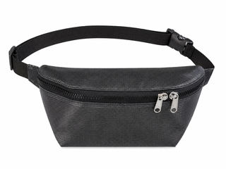 Bauchtasche Schwarz #E – Crossbody Bag aus Upcycling-Material, Unikat
