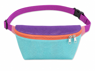 Bauchtasche Türkis/Lila #J – Crossbody Bag aus Upcycling-Material, Unikat