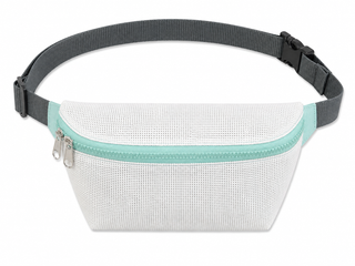 Bauchtasche Weiß/Mint #F – Crossbody Bag aus Upcycling-Material, Unikat