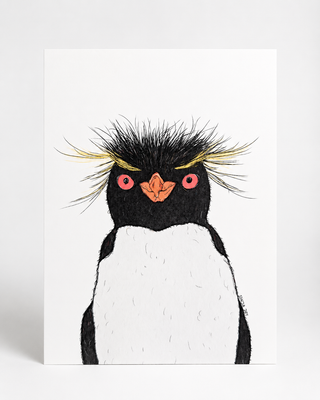 Hello Pinguin Postkarte – Weiß – Tierillustration
