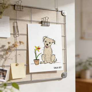 Postkarte Daffodil Dog